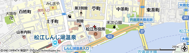 松江市役所　都市整備部建築住宅課・建築審査係周辺の地図