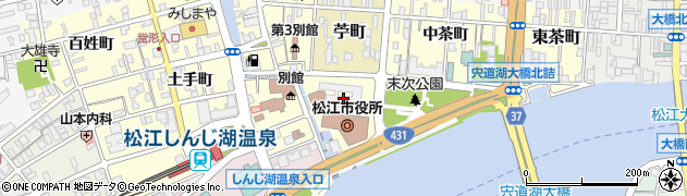 松江市役所　政策部政策企画課政策係周辺の地図