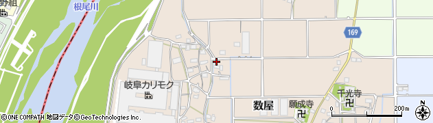岐阜県本巣市数屋281周辺の地図