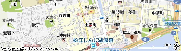 島根県松江市中原町周辺の地図