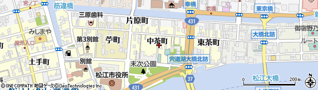 島根県松江市西茶町中茶町周辺の地図