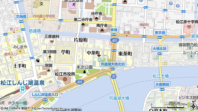 〒690-0845 島根県松江市西茶町の地図