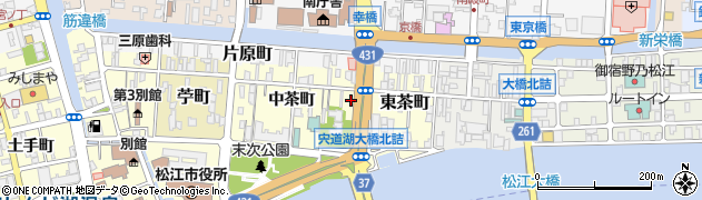 島根県松江市西茶町中茶町58周辺の地図