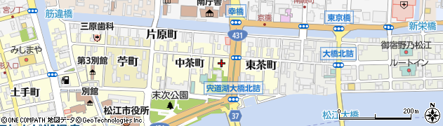 島根県松江市西茶町中茶町52周辺の地図