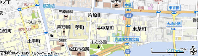 島根県松江市西茶町中茶町25周辺の地図