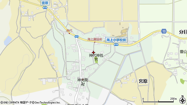 〒290-0258 千葉県市原市神代の地図