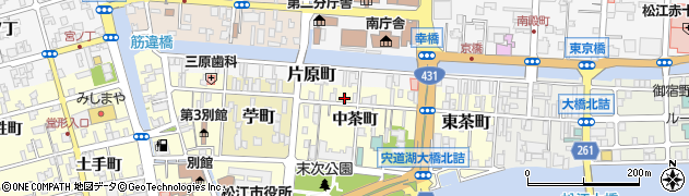 島根県松江市西茶町中茶町95周辺の地図
