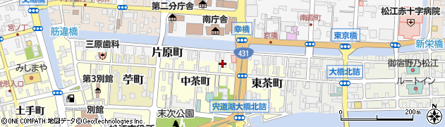 島根県松江市西茶町中茶町77周辺の地図