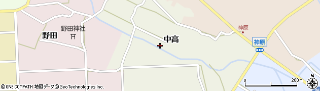 鳥取県大山町（西伯郡）中高周辺の地図