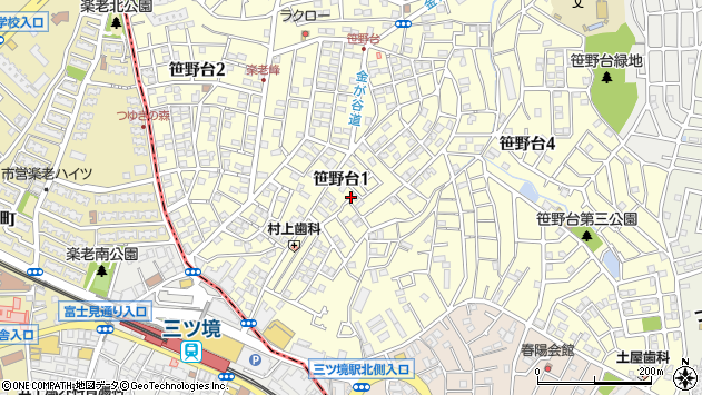 〒241-0816 神奈川県横浜市旭区笹野台の地図