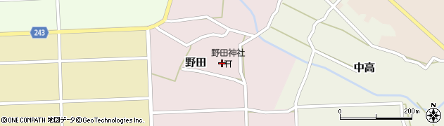 鳥取県西伯郡大山町野田周辺の地図