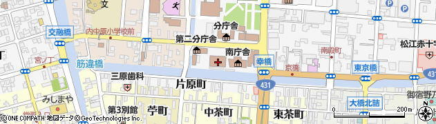 島根県警察本部記者室読賣新聞周辺の地図