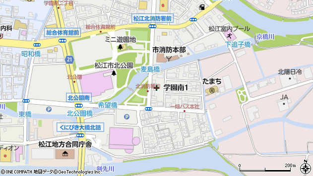 〒690-0826 島根県松江市学園南の地図