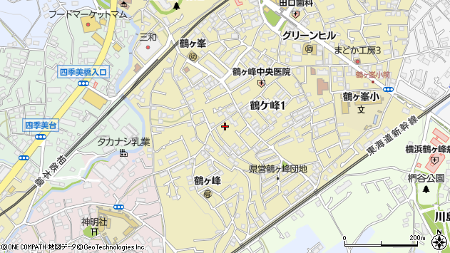 〒241-0022 神奈川県横浜市旭区鶴ケ峰の地図