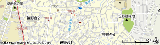 神奈川県横浜市旭区笹野台周辺の地図