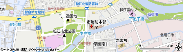 松江市消防本部　火災問合せ周辺の地図