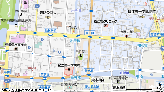 〒690-0885 島根県松江市米子町の地図