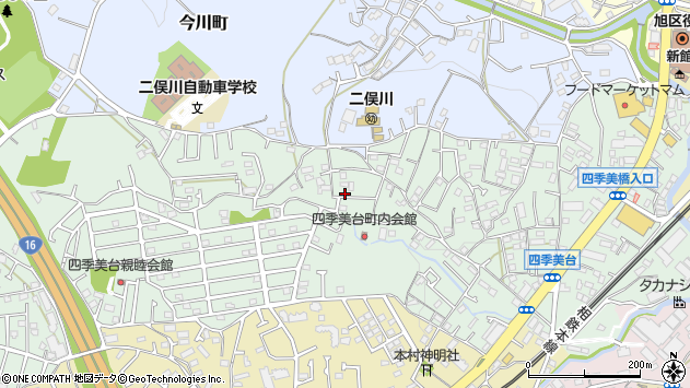 〒241-0025 神奈川県横浜市旭区四季美台の地図