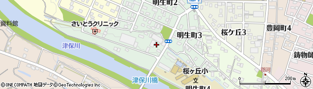 岐阜県関市明生町周辺の地図