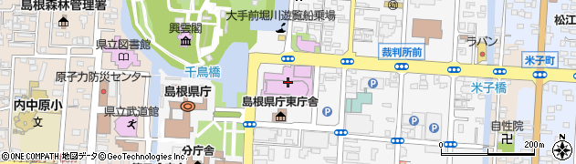 島根県民会館　チケットコーナー周辺の地図