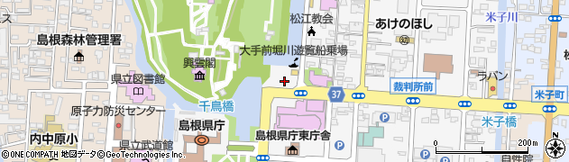 松江城大手前駐車場周辺の地図
