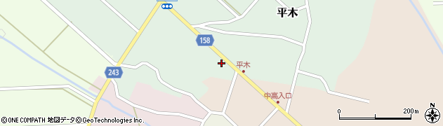 大山平木簡易郵便局周辺の地図