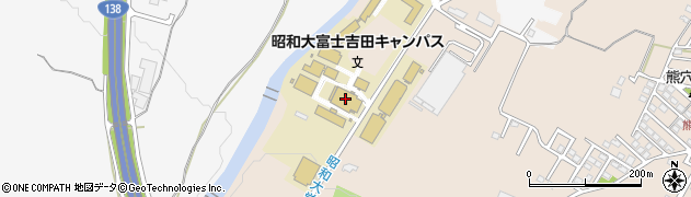 昭和大学富士吉田校舎　生物学教室周辺の地図