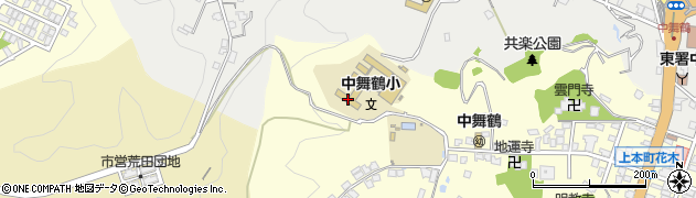 舞鶴市立中舞鶴小学校　地域放課後児童クラブ周辺の地図
