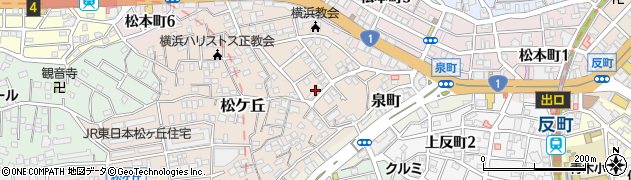 神奈川県横浜市神奈川区松ケ丘5周辺の地図