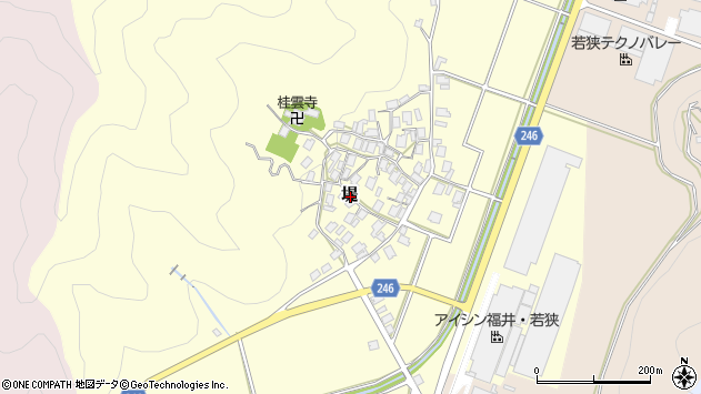 〒919-1553 福井県三方上中郡若狭町堤の地図