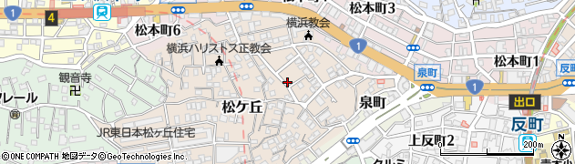 神奈川県横浜市神奈川区松ケ丘周辺の地図