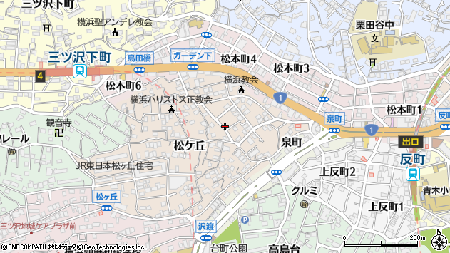 〒221-0843 神奈川県横浜市神奈川区松ケ丘の地図