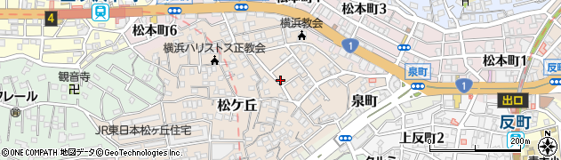 神奈川県横浜市神奈川区松ケ丘周辺の地図