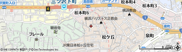 神奈川県横浜市神奈川区松ケ丘26周辺の地図