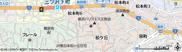 神奈川県横浜市神奈川区松ケ丘21周辺の地図