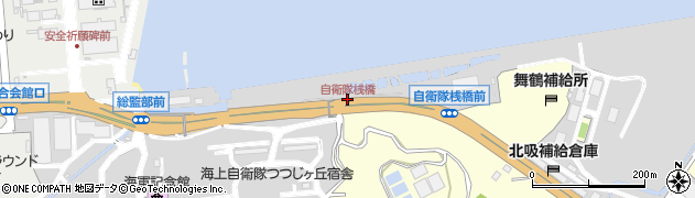 自衛隊桟橋周辺の地図
