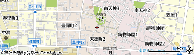 岐阜県関市天徳町周辺の地図