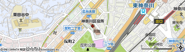 神奈川区役所総務部　税務課土地担当周辺の地図