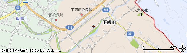 岐阜県川辺町（加茂郡）下飯田周辺の地図