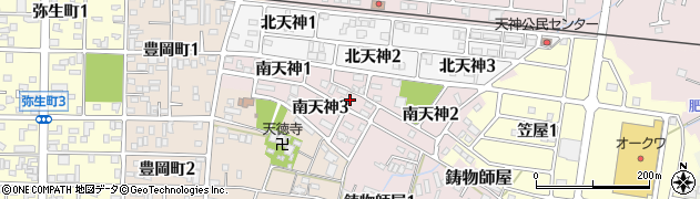 岐阜県関市南天神周辺の地図