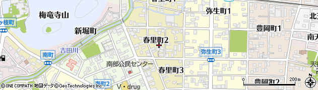 岐阜県関市春里町周辺の地図
