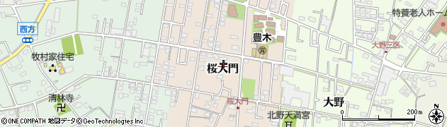 岐阜県大野町（揖斐郡）桜大門周辺の地図