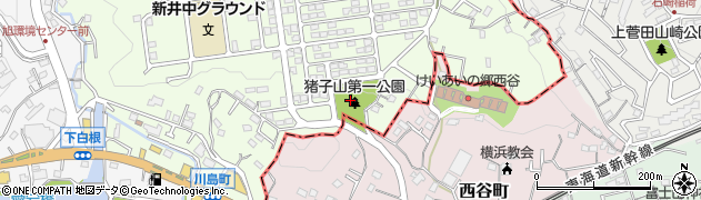 猪子山第一公園周辺の地図