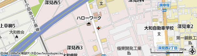 横濱家 大和店周辺の地図
