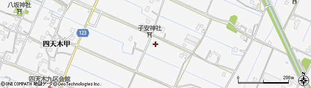 千葉県大網白里市四天木周辺の地図