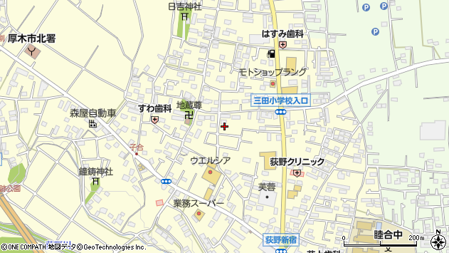〒243-0203 神奈川県厚木市下荻野の地図