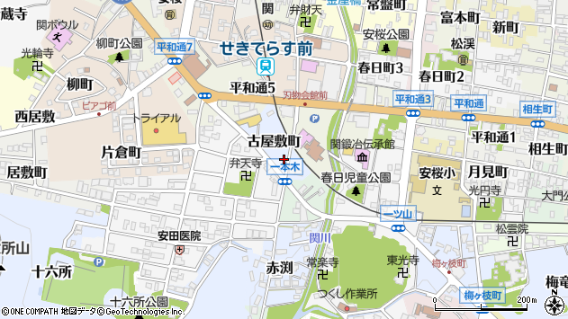 〒501-3971 岐阜県関市古屋敷町の地図