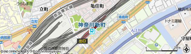 神奈川新町駅周辺の地図