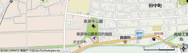 泉源寺公園周辺の地図