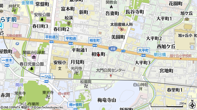〒501-3851 岐阜県関市相生町の地図